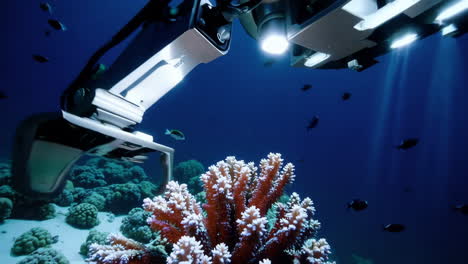 Underwater Robot Exploring Coral Reef