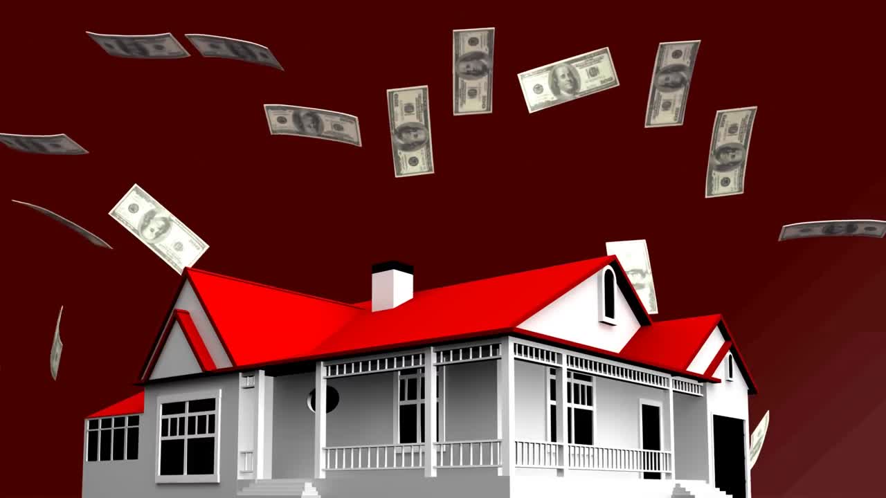 돈이 비를 내리는 디지털 집