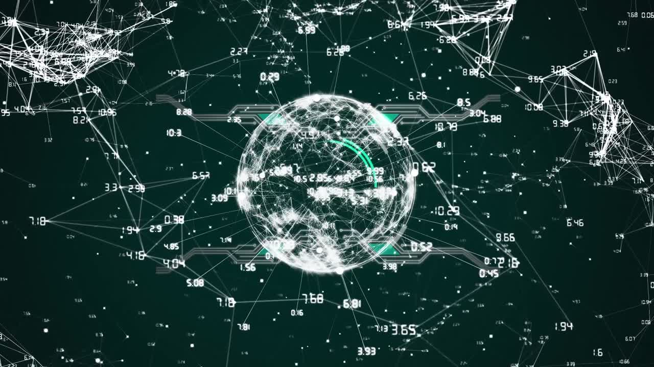 연결 및 데이터 처리의 네트워크를 통해 지구의 애니메이션