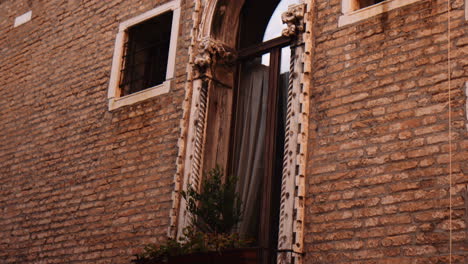 facade of typical venetian gothic architecture in venice, northern italy