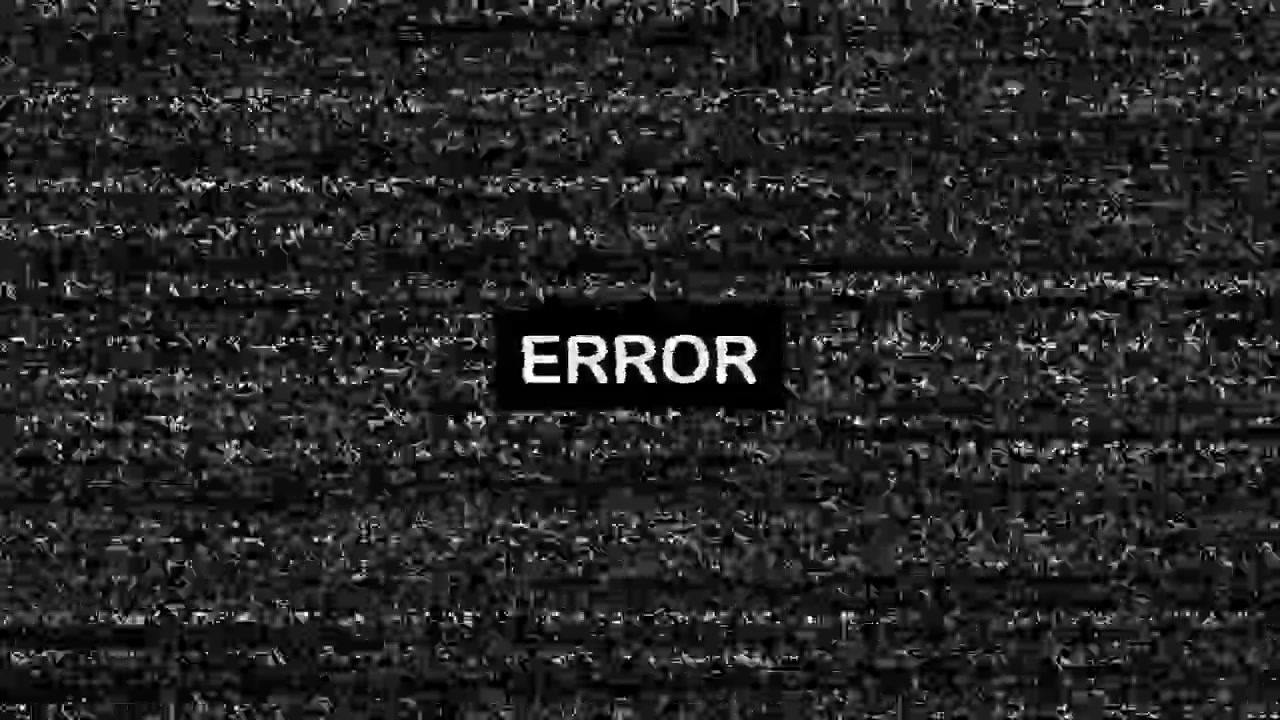 Error Text Displayed on Flickering TV Static Screen