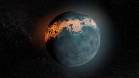 alien planet with volcanic activity