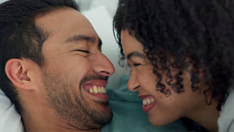 happy, love and laugh with a couple laughing