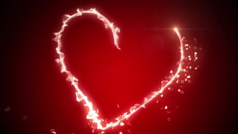 glowing neon heart and valentines message