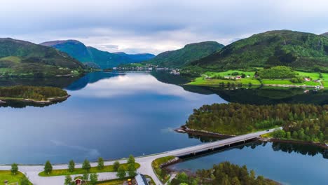 aerial footage beautiful nature norway.