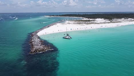 aerial view of shell island near st