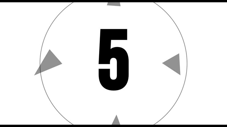 Minimalist Black and White Film Countdown Leader