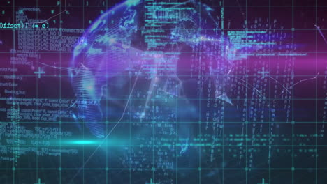 animación del procesamiento de datos en todo el mundo