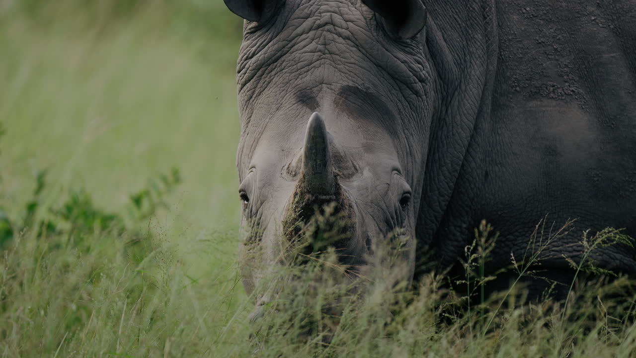White Rhino in Grassy Savanna