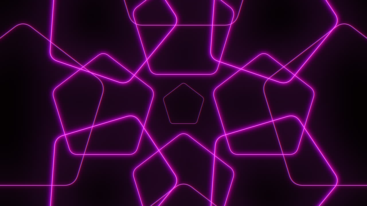 Purple neon hexagons in rows on black gradient