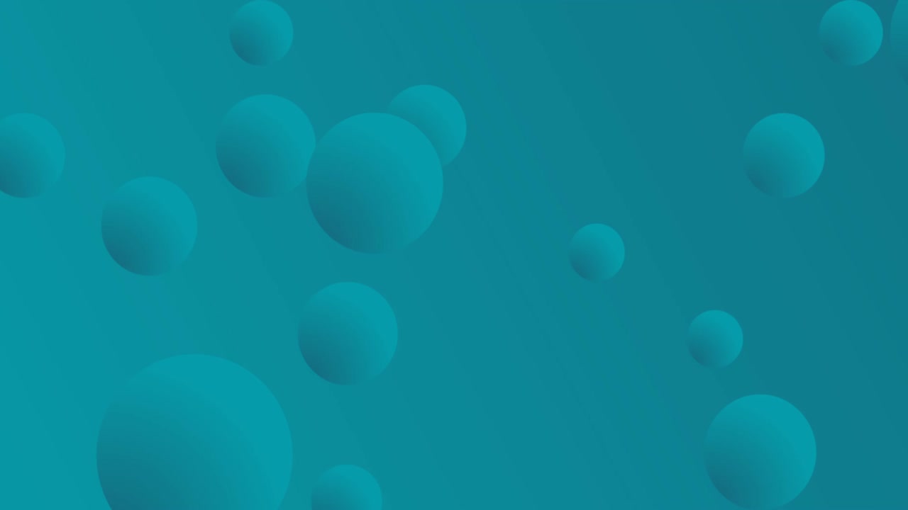 Teal balls and rows of white dots