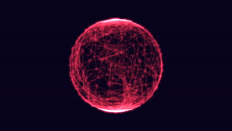 motion red futuristic sphere with lines pattern in dark space