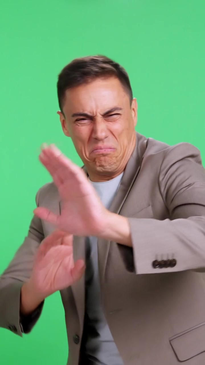 Disgusted man refusing something smelly and bad