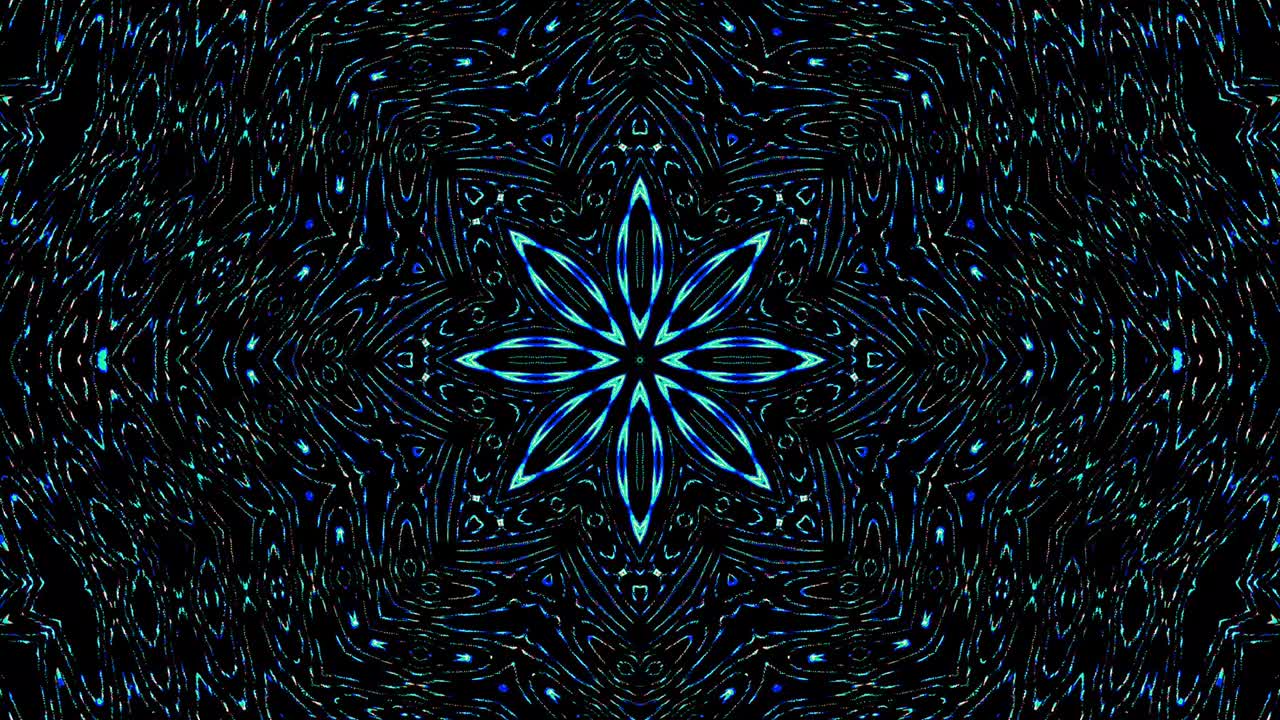 círculo sin costuras. 4k, luz brillante que arregla movimientos sutiles de color azul con ondas de puntos