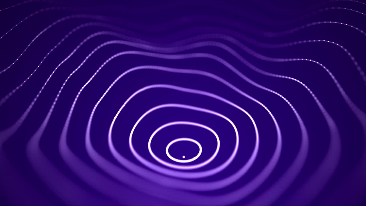 움직이는 점과 함께 추상적인 파동, 입자의 흐름, 사이버 기술 일러스트레이션, 3d 렌더링