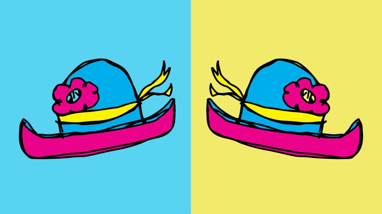 어린이 들 이 여성 의 모자 를 주제 로 한  아트 의  없는 배경 을 그린다