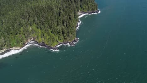 hermosa costa de la isla de vancouver, columbia británica, canadá, vista aérea