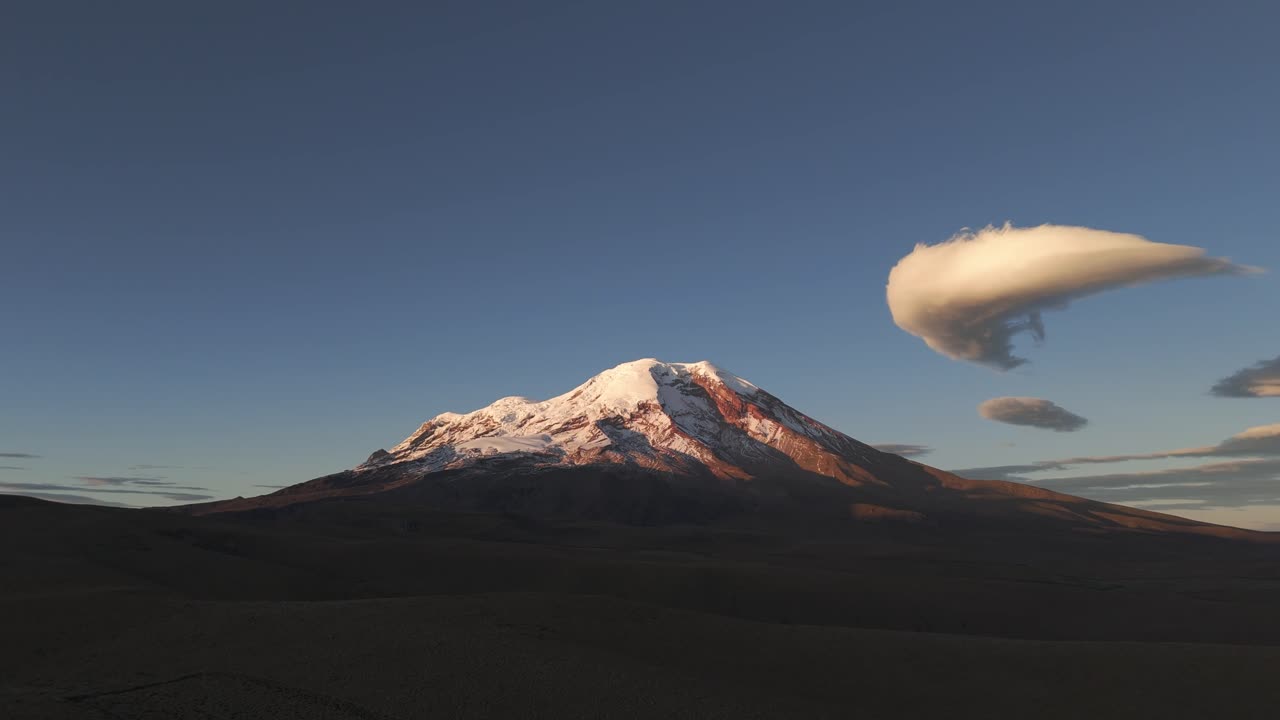 vistas aéreas del nevado volcán chimborazo en ecuador