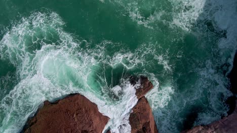 rough waves breaking on the rocky shore of talia beach near elliston, state of south australia