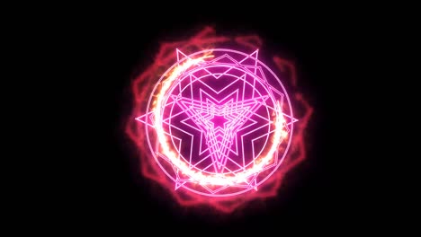 hexagon fire around power overwhelming slow rotate and three magic star