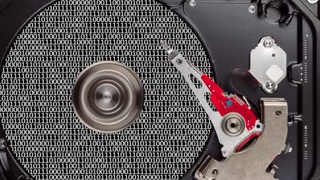 hdd en el interior con cabeza móvil