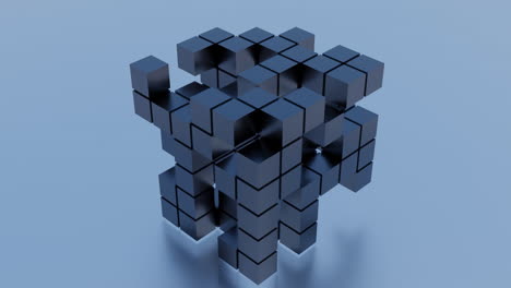 abstract 3d render of interlocking cubes