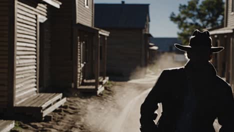 cowboy in old west town