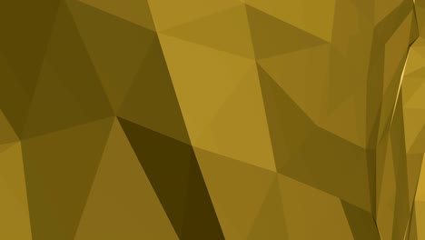 la superficie poligonal de oro de 4k 3d hace un bucle sin costuras. geométrica poligonal abstracta.