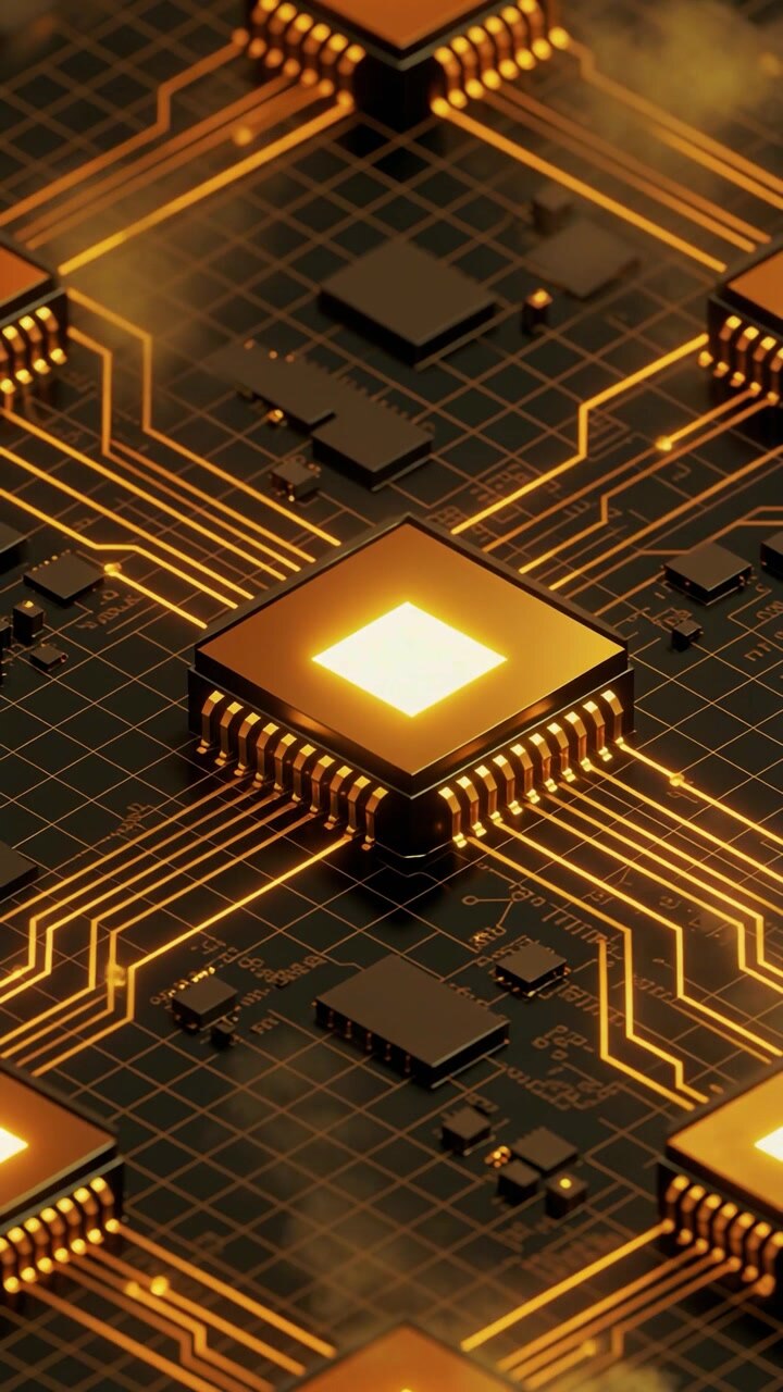 Unità di Elaborazione Centrale Luminosa su una Scheda di Circuito ad Alta Tecnologia