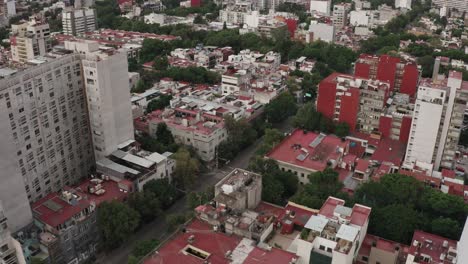 colorful buildings and streets of mexico city, view from above