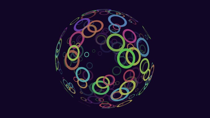 Glowing circles form striking floating sphere in dark image