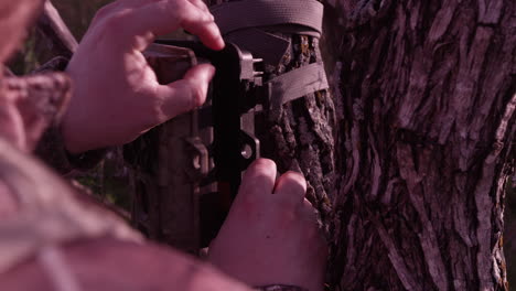 shots of putting out a trail camera