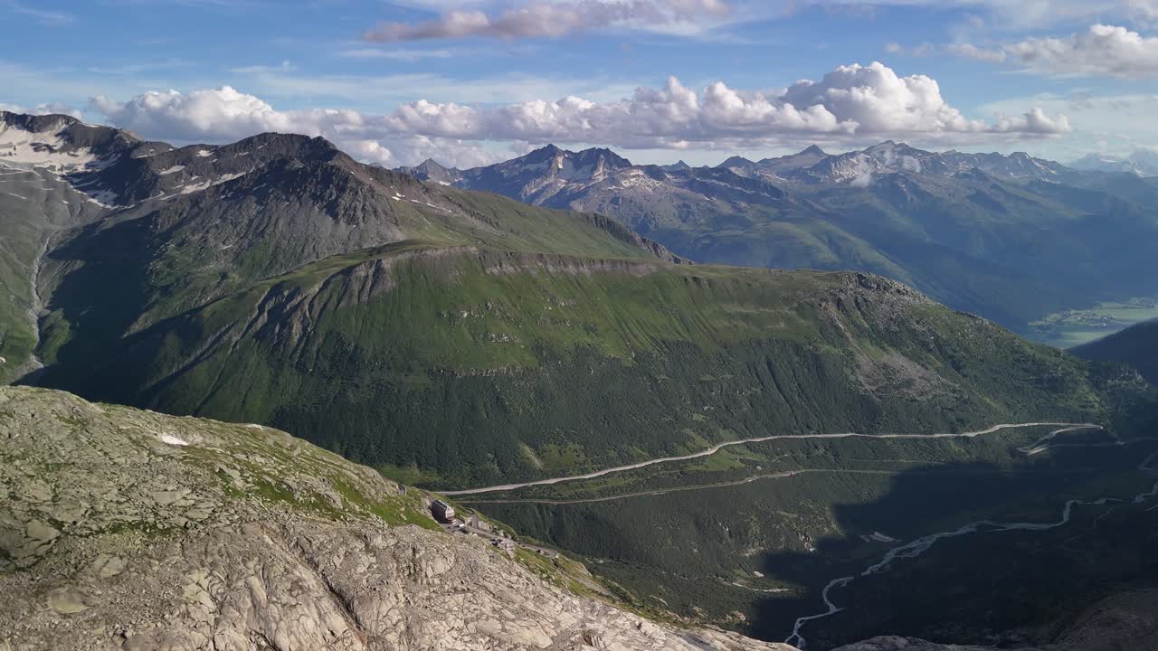 Rhône Glacier in Switzerland Swiss Alps mountains valley, nature landmark
