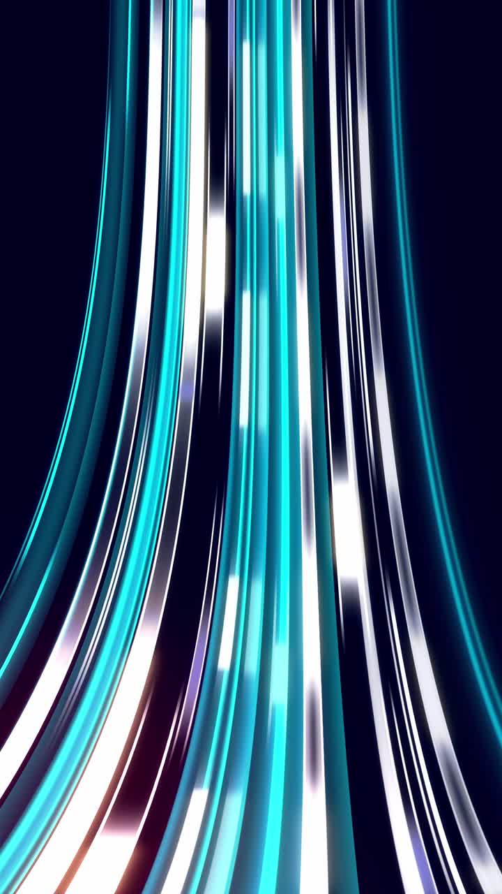 Animation of glowing blue and white lines representing fiber optics or data transfer. Seamless loop