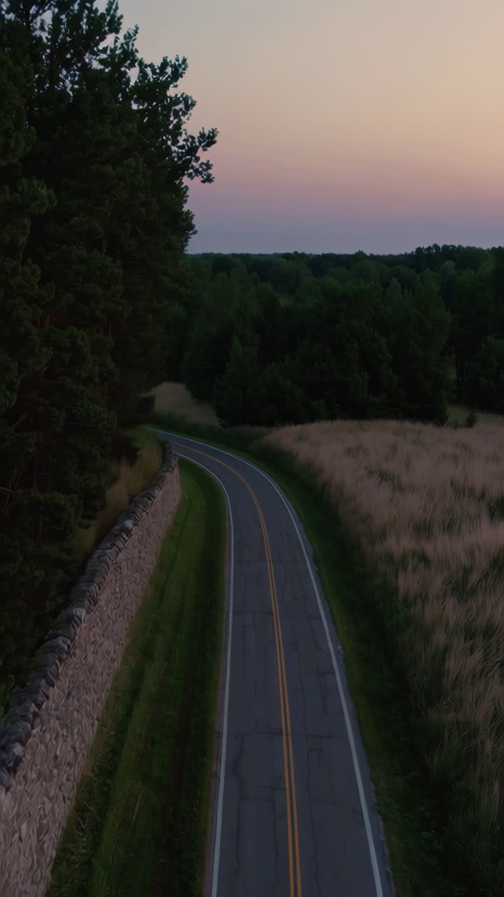 Scenic Country Road at Sunset
