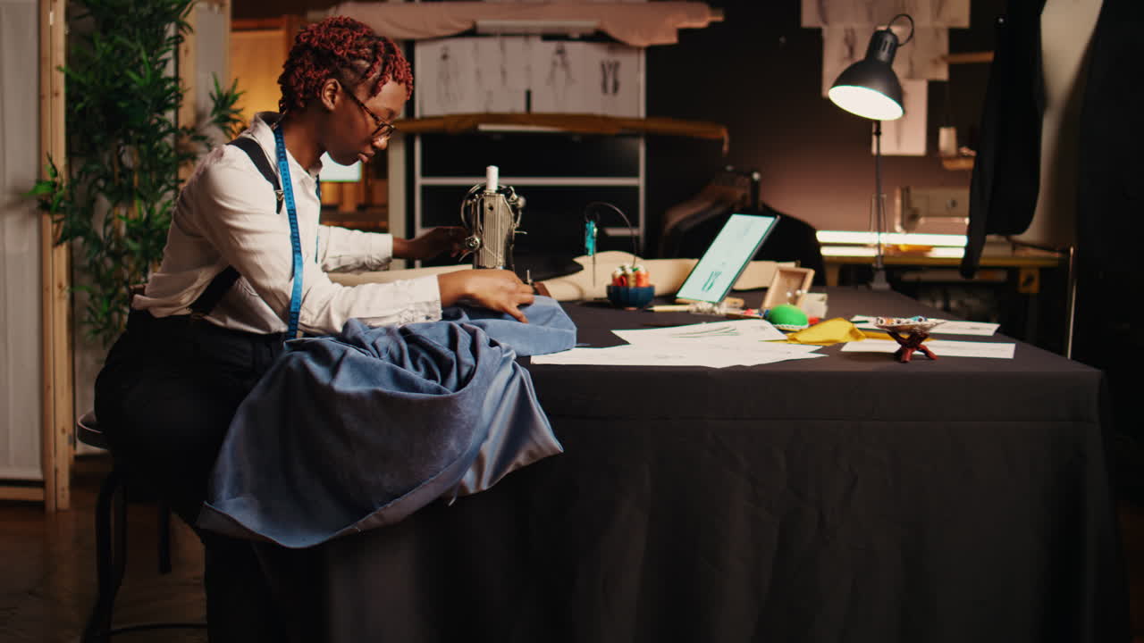 costurera con máquina de coser