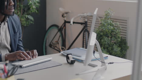 businessman working on computer in modern office