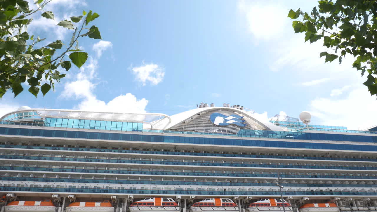 Large Princess Cruise Ship Under a Blue Sky