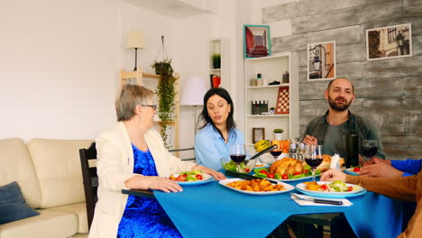 Zoom-in-shot-of-beautiful-young-woman-talking-with-her-mother