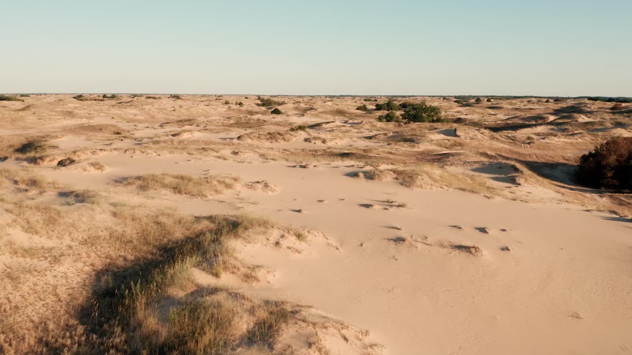 vista aérea de un desierto, dunas de arena. textura de la superficie de la naturaleza del desierto