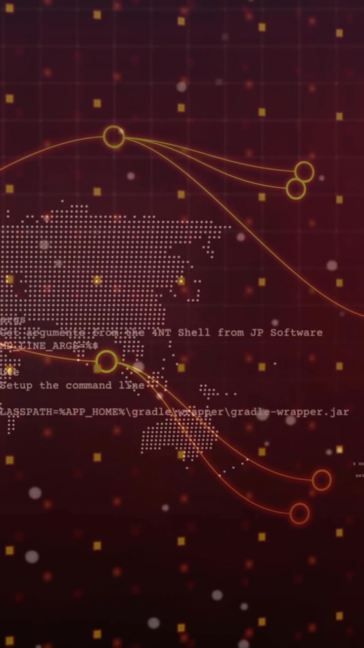 Digital World Map with Network Connections and Data Flow