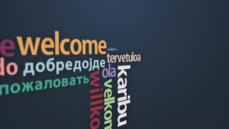 Language-learning-concept-with-a-class-blackboard-covered-in-colorful-text-depicting-the-word-–-Hello-–-in-multiple-different-international-languages-with-random-orientation