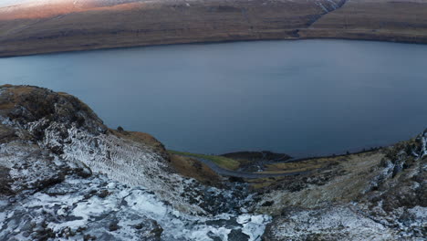 Faroe-Islands-4K-Aerial-of-Fossá,-Streymoy