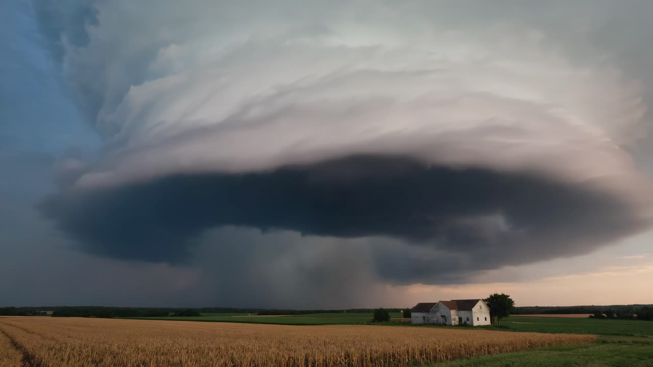 Storm over a field