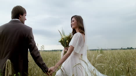 young couple in a field