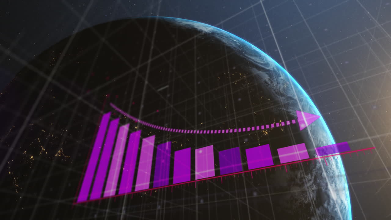 animación de las estadísticas y el procesamiento de datos en todo el mundo