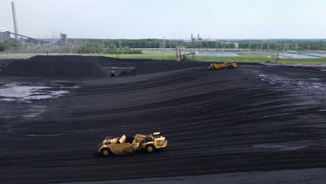 coal for the dte belle river power plant, power plant in background, aerial view