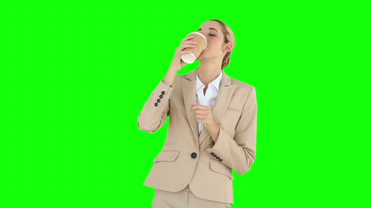 커피를 마시는 사업가