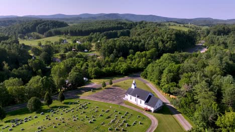 aerial tilt up from church near fries virginia