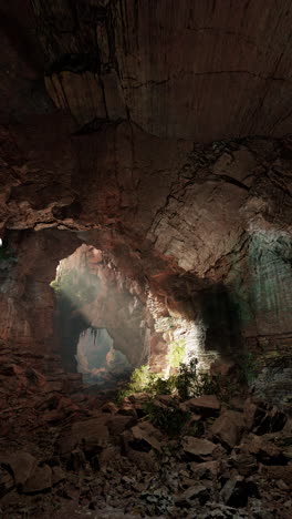 light shining through a cave entrance